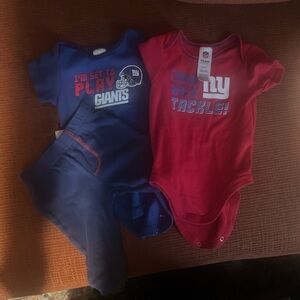 NY Giants onesies - Blue and Red